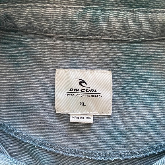 RIP CURL Surf Blue Grey Pocket Polo Shirt Men XL - Picture 4 of 5